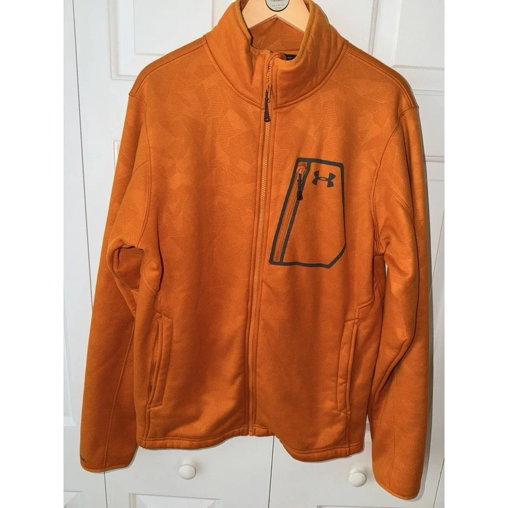 Under Armour Extreme Coldgear Jacket Men's‎ L Orange Fleece